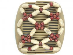 African Butterfly hair clip on blonde interlocking combs | Pretty Beads