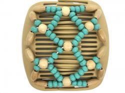 African Butterfly hair clip on blonde combs | Turquoise beads