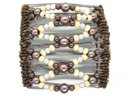 Mink and Cream Butterfly Hair Clip  with 9 interlocking Prongs